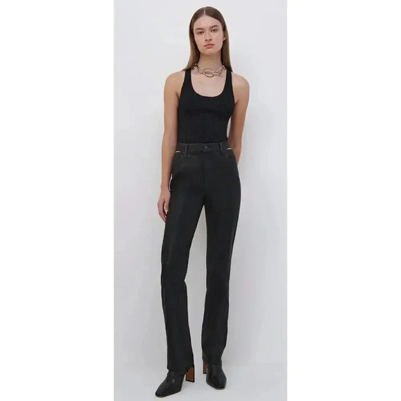 NEW-NWT! Jonathan Simkhai AMELIA black STRAIGHT LEG DENIM - Picture 3 of 9
